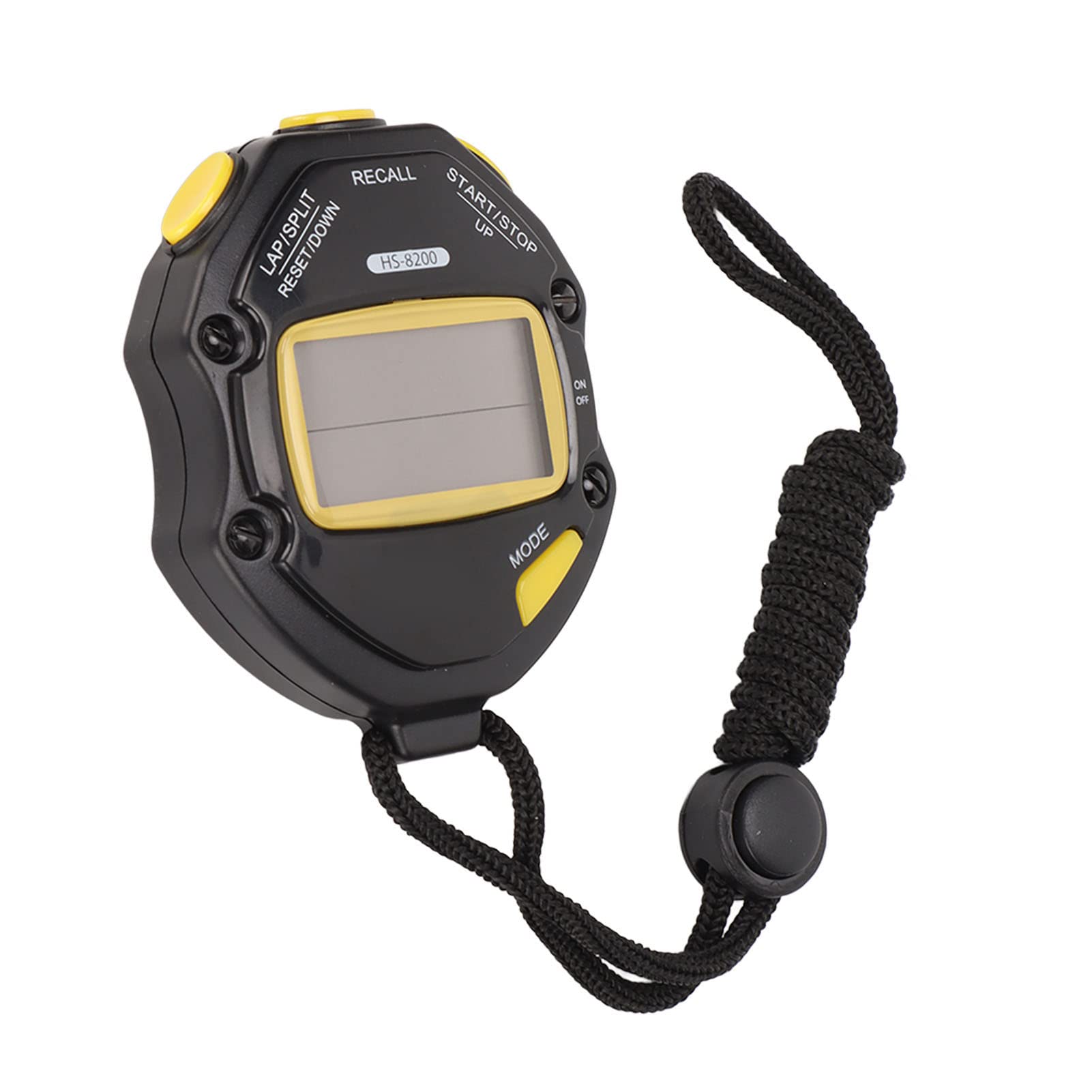 Electronic stopwatch, 2-line display, digital sports timer, 20 lap memory, with countdown timer, clock and alarm function, for swimming running training