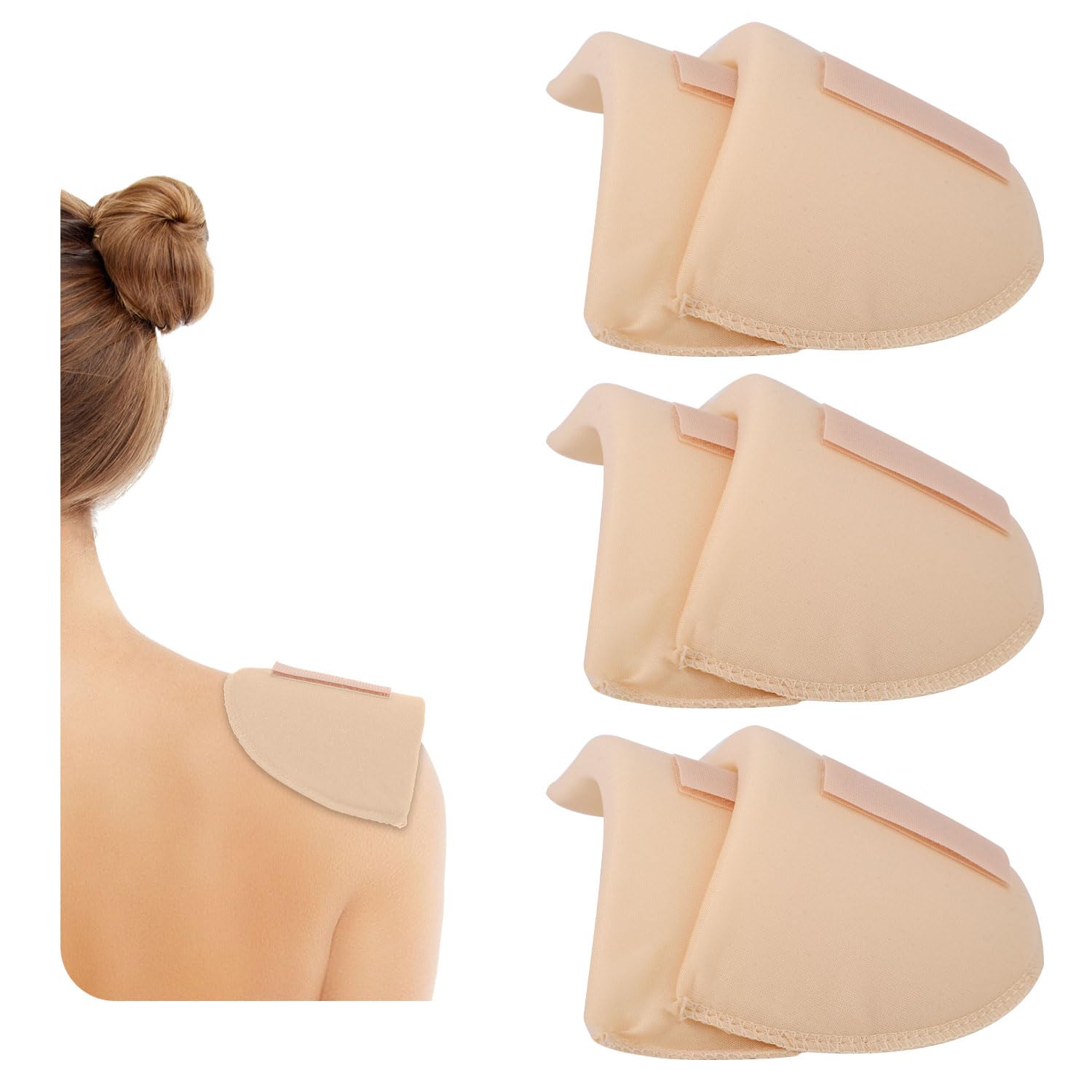 Photo 1 of 6pcs Shoulder Pads, 3 Pairs 0.6 Inch Thickened Foam Breathable Sponge Pads Set-in Shoulder Sponge Clothing Sewing Supplies for Women's Suits Jackets (Skin Color)