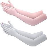 Jecery 2 Pairs Driving Gloves Women UV Protection Long | Touchscreen Full Finger, UPF 50+, for Summer Outdoor Cycling Fishing Hiking