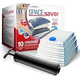 10-Pack Variety Vacuum Storage Bags for Comforters, Blankets & Clothes – Vacuum Sealed Compression Bags with Hand Pump – Spac