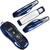 Key Fob Cover Compatible with Porsche Key Shell Key Fob Shell Replacement for Porsche Cayenne Panamera 911 718 Macan Boxster Cayman (Blue)