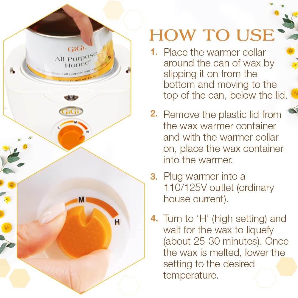 GIGI Hair Removal Wax Warmer, Mini Honee, Warmer for 5 oz. Wax Can