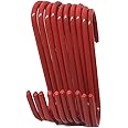 Set of 10 pc S Shape Utility Hook Set, Vinyl Coated or Chromed Wire (Red Vinyl)