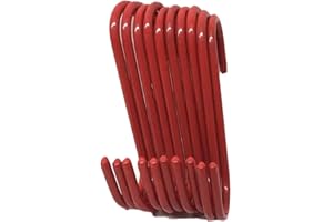 UI PRO TOOLS Set of 10 pc S Shape Utility Hook Set, Vinyl Coated or Chromed Wire (Red Vinyl)