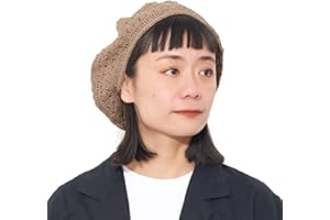 Womens Mens Beret French Hat - Ladies Summer Beanie Chapeau Femme 100% Cotton Hand Knit Woman Crochet Caps