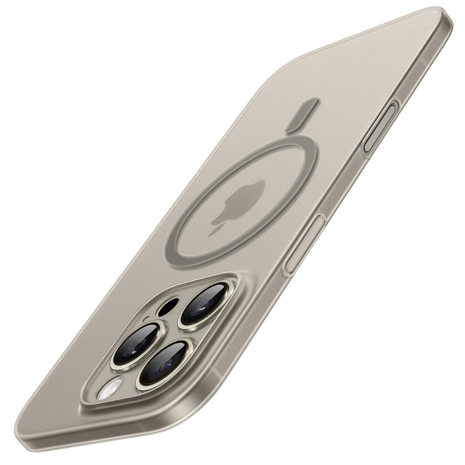 Photo 1 of JETech Magnetic Ultra Slim Case for iPhone 16 Pro Max 6.9 Inch Compatible with MagSafe, Camera Lens Full Protection, Lightweight Matte Finish PP Hard Minimalist Cover (Natural Titanium)