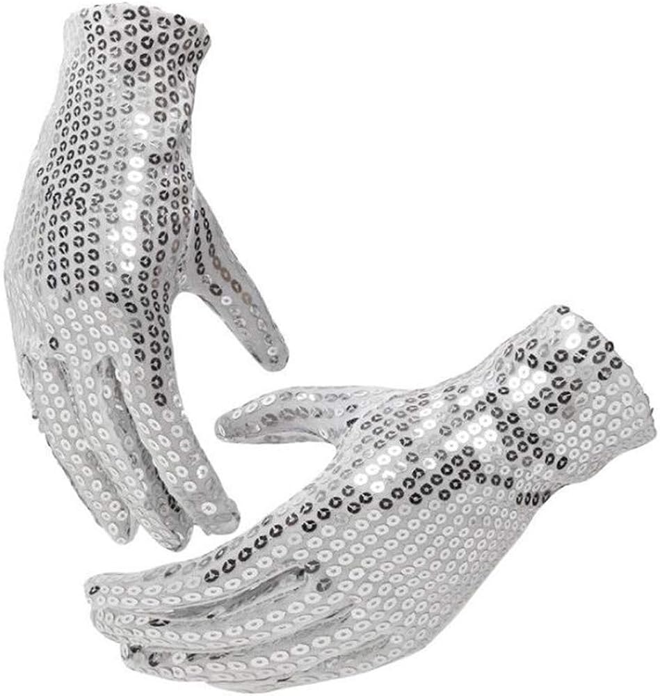 Kids Sparkling Sequin Gloves Special Occassion Costume Gloves Dress up Party Dance Performance Gloves: Clothing