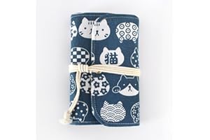 LOTUS YARNS Durable PVC Circular Needle Storage Case Needle Box with 12 Zippered Transparent Pockets - Assorted Colors, Ideal for Knitting & Crochet Supplies (7.5in*5.2in) (#06)