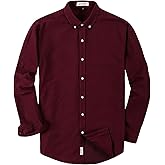 MUSE FATH Men's Oxford Dress Shirt-Cotton Casual Regular Fit Long Sleeve Shirt