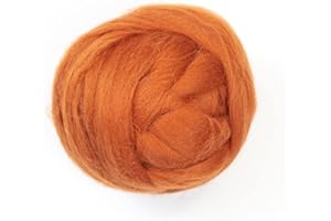 Kondoos Colored Natural Wool roving, 8 OZ. Best Wool for Needle Felting, Wet Felting, handcrafts and Spinning. (Ocher)