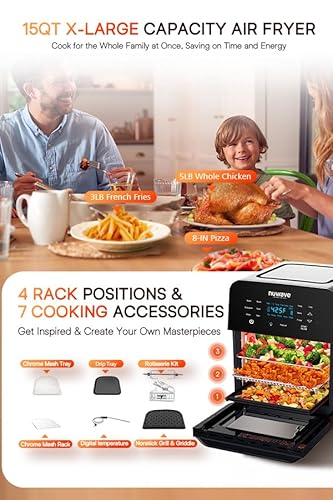 Nuwave Brio Air Fryer Rotisserie Oven, X-Large Family Size