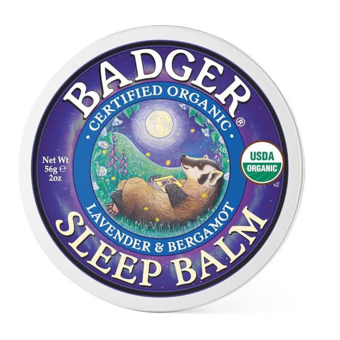 Badger Sleep Balm | Natural Aromatic Sleep Aid | Care With Lavender and Bergamot Essential Oils | Calms The Mind & Relieves Stress | Cruelty & Gluten-Free (56g)