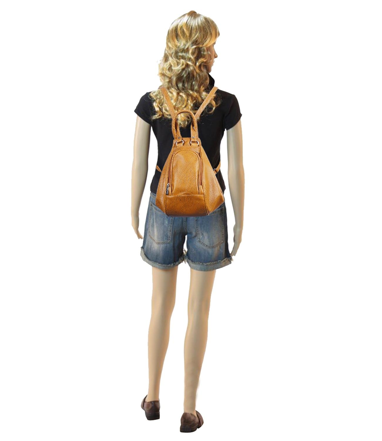 fristo women's shoulder bag cum backpack handbag(tan,frb-072)