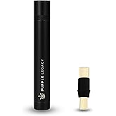 PURPLE LEGACY Aluminum Airtight Storage Tube – 5.43" Waterproof & Metal Container for Travel, Pills, Small Accessories & Essentials – Portable Screw Lid Case (Black)