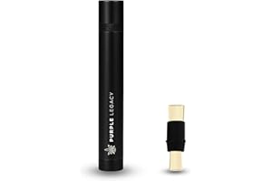 PURPLE LEGACY Aluminum Airtight Storage Tube – 5.43" Waterproof & Metal Container for Travel, Pills, Small Accessories & Essentials – Portable Screw Lid Case (Black)