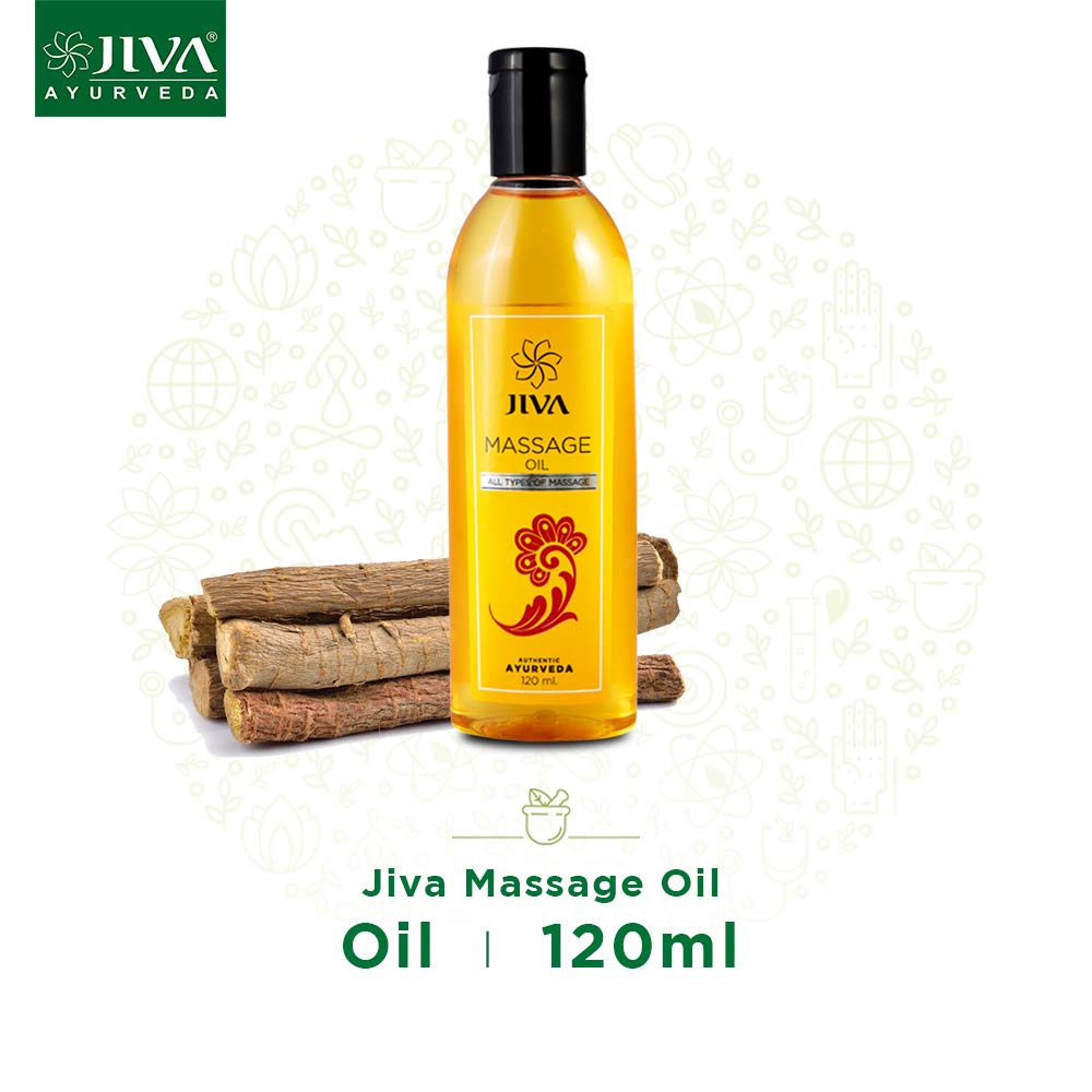Jiva Ayurveda Massage Oil Relaxing Body Oil For Pain Relief in Back, Legs, Arms, Knee, Body