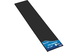 Mega Format Expanded PVC Plastic Sheets - 6" X 24" Black Rigid Sheet for Crafts, Signage, & Displays - Sintra, Celtec PVC Board - Waterproof for Outdoors Use - 1/4" 6mm Thick - 1-Pack-Black