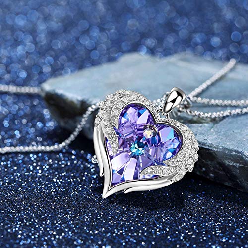 NEWNOVE Angel Wings Heart Necklaces for Women, Valentines Day Gifts for Her, Romantic Gifts for Wife Grandma Mom and… - Image 3