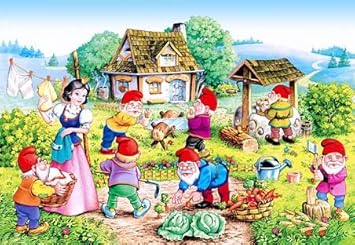 Alles Meine De Gmbh 120 Teile Puzzle Kinderpuzzle Fur Kinder Schneewittchen Gebruder Grimm Marchen Castorland Und Die 7 Zwerge Amazon De Spielzeug
