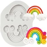QDMOLDS Rainbow Silicone Molds Rainbow Cake Fondant Mold | Rainbow Chocolate Candy Mold Baby Birthday Cake Decoration Cupcake Topper Polymer Clay Resin Gum Paste