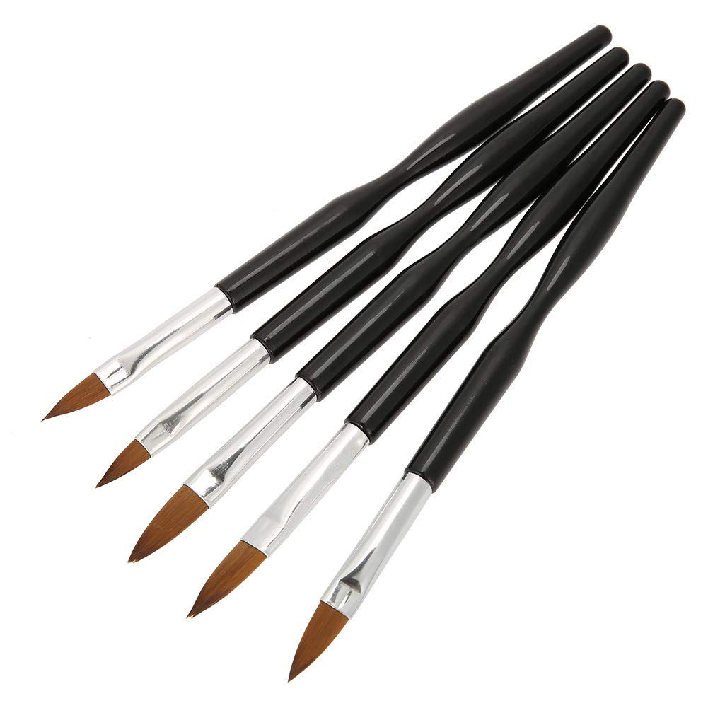 Nail Art Brush 5Pcs Set-Professional Nail salons Painting Makeup DIY Nail Brush Gradient Effect Carving Fine Details(Black)