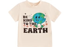 PUDCOCO Earth Day Shirt Toddler Boys Girls Be Kind to The Earth/Happy Earth Day Kids Planet Earth Day T-Shirt Top