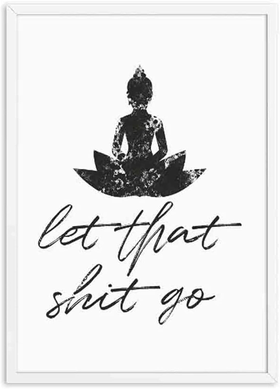 Wall Décor - OMCCXO Funny Bathroom Sign Canvas Prints and Poster Let That Shit Go Quote Bathroom Art for Men Painting Wall Picture Bathroom Decor 16x20inch(40x50cm)