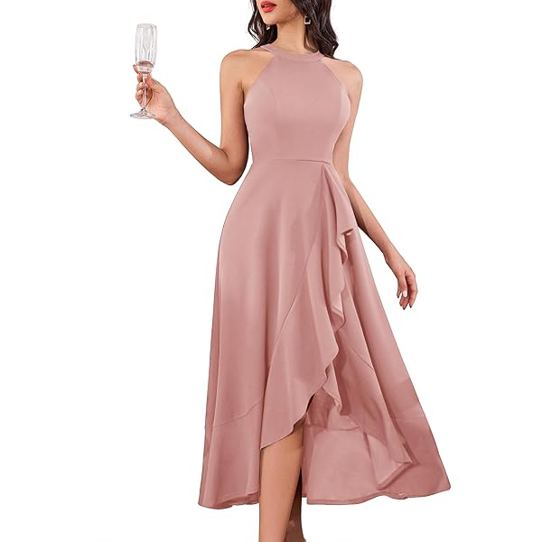 Amazon.com: DRESSTELLS Womens Formal Halter Cocktail Dresses 2026, Spring Wedding  Dress High Low Evening Party Long Dress Fuschia S : Clothing, Shoes &  Jewelry