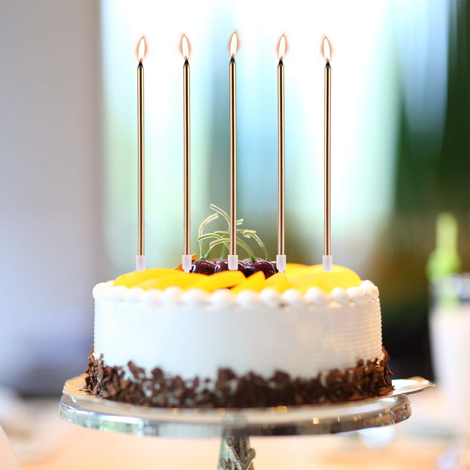 3 Couleurs Luter pcs Metalliques Bougies Danniversaire Dans Les Supports Bougies De Gateau Danniversaire Bougies Minces De Petit Gateau Pour La Decoration De Fete De Mariage Danniversaire Bougies Loisirs Creatifs Cuisine