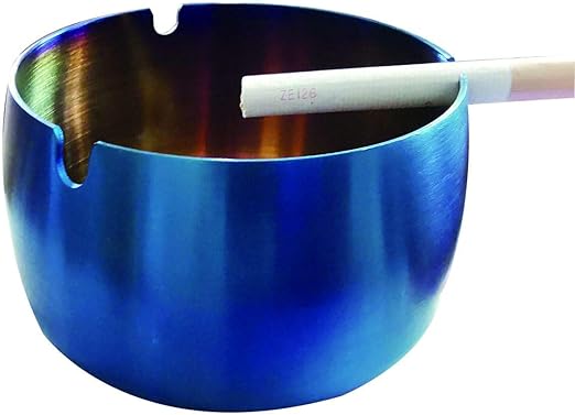 Amazon Com Lingyu Stainless Steel Metal Ashtray Round Ashtray
