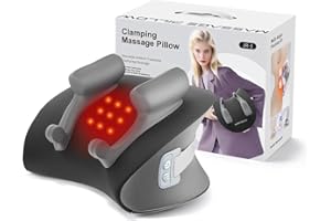 CRECAD Shiatsu Neck Massager with Heat, Electric Deep Tissue Kneading Massage Pillow with 10-Minute Timer for Full Body Muscle Pain Relief, Cordless Portable Cervical Traction Device (Black)