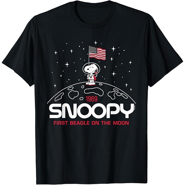 Amazon.com: Peanuts Snoopy First Beagle on The Moon T-Shirt