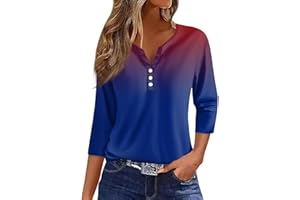 AAZJSS Women's 2024 Fashion Tops 3/4 Sleeve T-Shirts Cute Crewneck Basic Business Tees Blouses