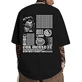 Kelxjia Men Oversized Graphic Tees Vintage Shirts Baggy Y2k Cotton T Shirts Harajuku Streetwear Summer Casual 90s Top Tshirt