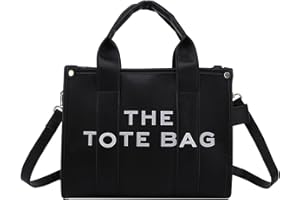 DEZESAS The Tote Bag for Women, Canvas/Leather Tote Purse Crossbody Bags with Zipper Sturdy HandBag for School, Travel