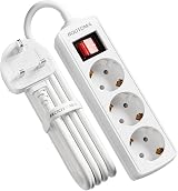 ROOTOMA European to UK Plug Adapter 3 Outlet 13A 3250W EU to UK Travel