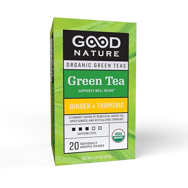 GOOD NATURE ORGANIC GREEN TEA WITH GINGER + TURMERIC