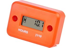 Jayron Digital LCD Inductive Hour Meter Hourmeter Waterproof for Marine Boat SnowBlower Inverter Generator Lawn Mower and Sma