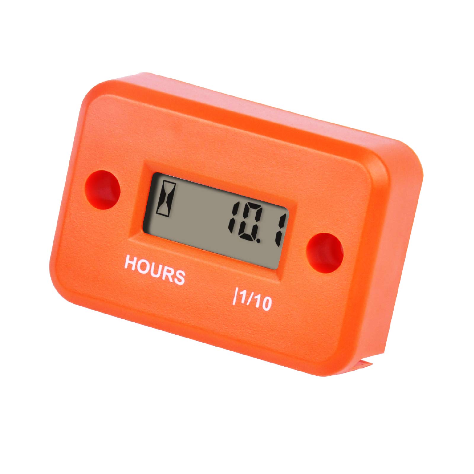 Jayron Digital LCD Inductive Hour Meter Hourmeter Waterproof for Marine Boat SnowBlower Inverter Generator Lawn Mower and Small Gas Engine(HM006A-M5, orange)