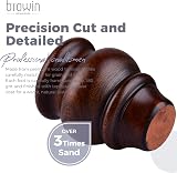 Btowin 4" Solid Wood Furniture Legs 4Pcs Glazed Bun Feet w/ 5/16" Bolts & Plates view 3