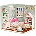 Dollhouse Miniature DIY Wood Kit Dolls House Room with Cover and LED Toy Christmas Gift Birthday Gift Perfect Little World