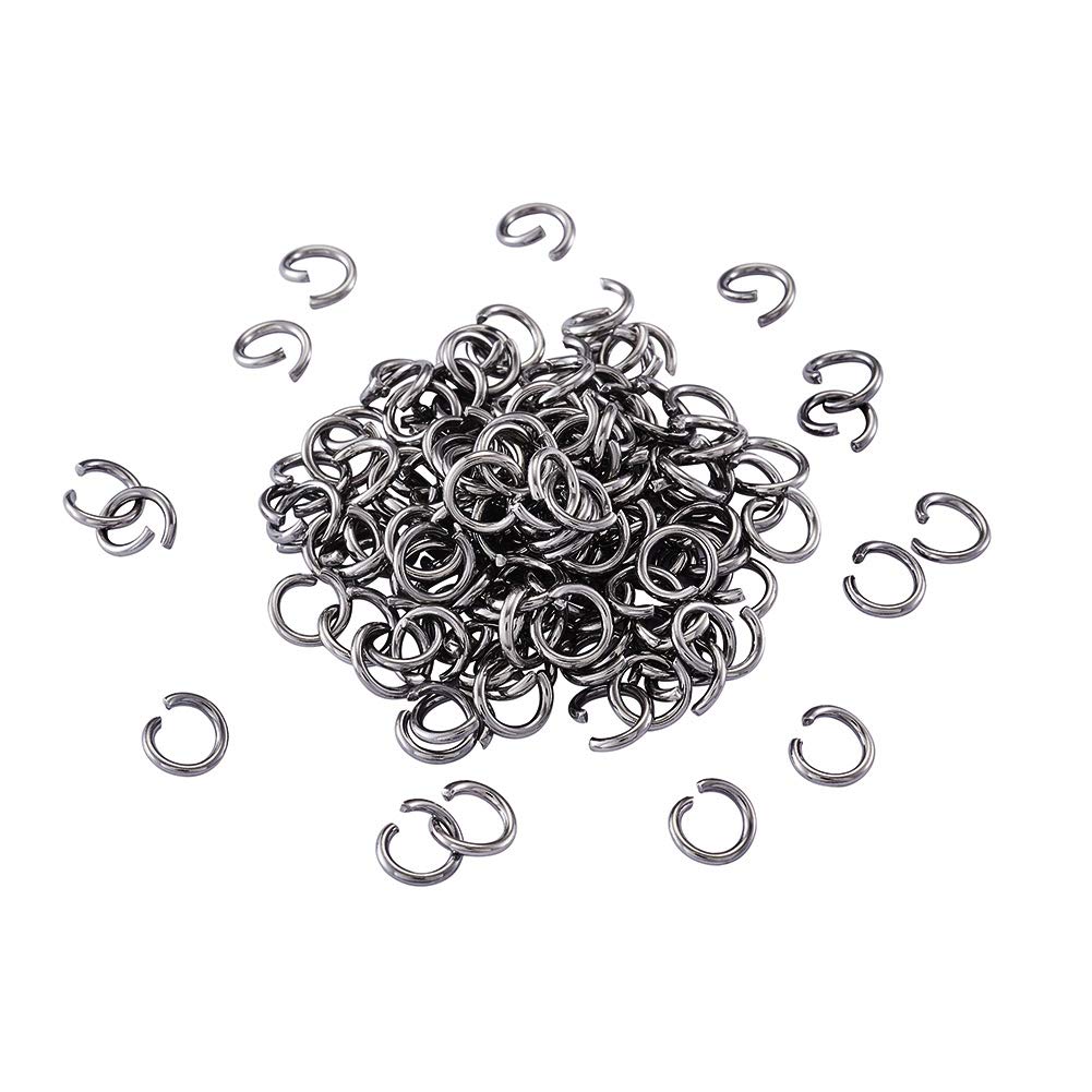 PandaHall 1000Pcs Stainless Steel Open Jump Rings 6mm Tiny Round 1mm Thick Connector Rings for Jewelry Making