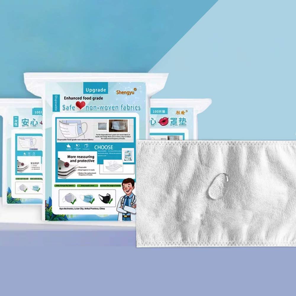Rania 100PC Disposable Skin-Friendly and Breathable Pads,Mask Fil-ter Inserts Anti Dust Droplets Air Purifying