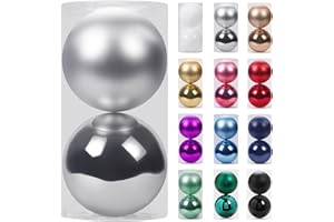 SY Super Bang Christmas Ornaments Set, Christmas Tree Ornaments for Holiday, Party, Halloween, Christmas Decor. (Silver, 5.91inch/150mm)