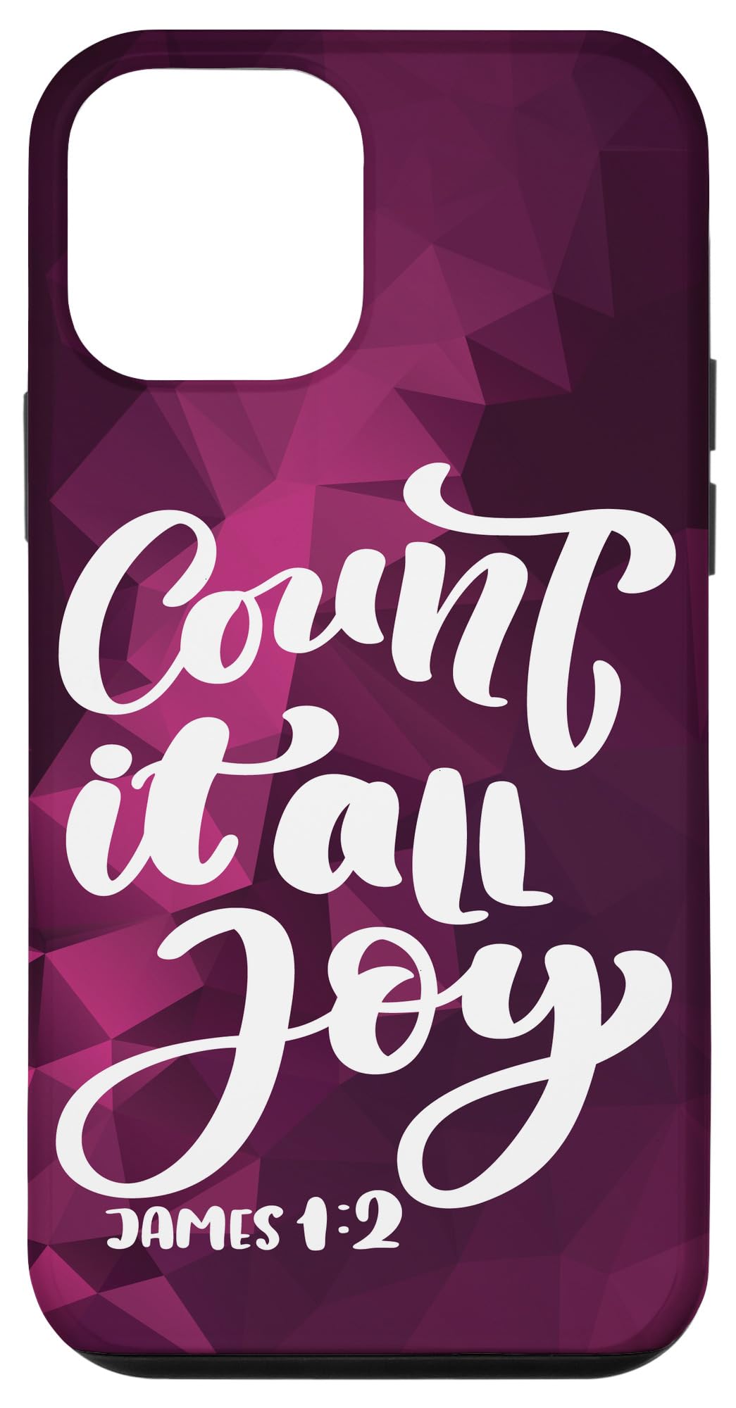 iPhone 12 mini Bible Verse: Count It All Joy - James 1:2 Magenta Case