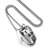 ASkinds Welder Helmet Necklace Titanium Steel Helmet Pendant Necklace Hip Hop Rock Punk Style Necklace Jewelry Gift for Men Women