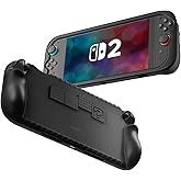 Fintie Case for Nintendo Switch 2 (2025) with Game Card Slots - Soft Silicone [Anti-Slip] Shock Proof Protective Cover, Ergonomic Grip Case for Switch 2 Console 7.9" (Black)