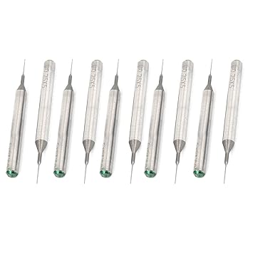 10pcs 0.25mm Tip Helical Groove Tungsten Carbide Micro PCB Drill Bits