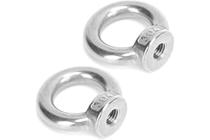 Eye Nut, 2pcs Lifting Eye Nuts Stainless Steel Eye Bolt Outdoor Water Tools for Ocean Industry Yachts Speedboats (M10) Boatin