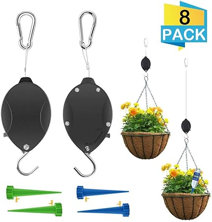 Amazon Com Plant Pulley Retractable Hook Adjustable Hanging